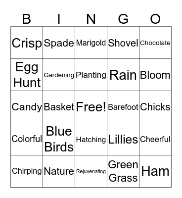 SPRINGO Bingo Card