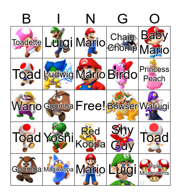 Mario  Bingo Card