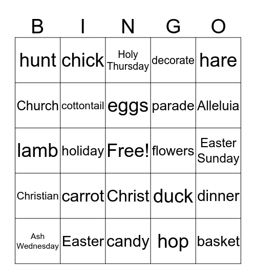HAPPY EASTER! Bingo Card