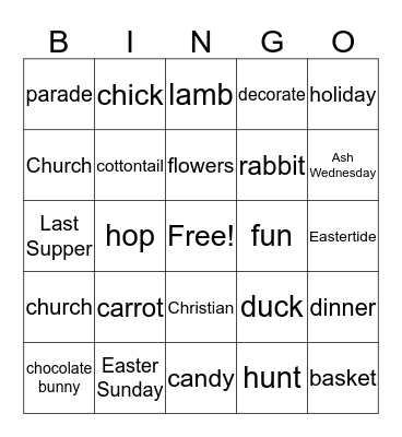 HAPPY EASTER! Bingo Card