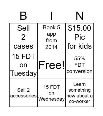 America's Best 5752 Optometric Tech Bingo Card