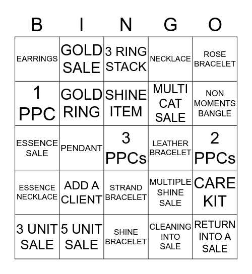 TIME TO SHINE BINGO! Bingo Card