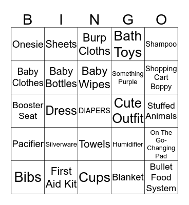 It's a Girl! Bingo Card