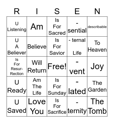 Easter Bingo Treasure Hunt Bingo Card