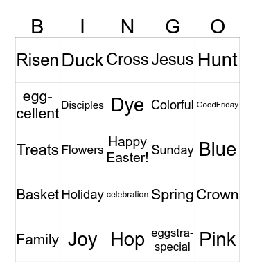 Easter Bingo Card