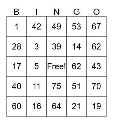 Spring Clean Bingo Card