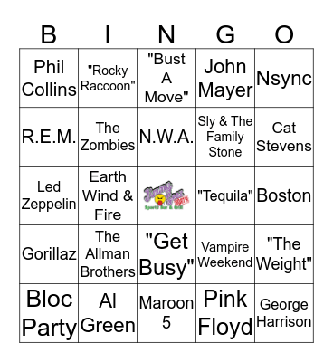 Jimmy Geez Music Bingo Card