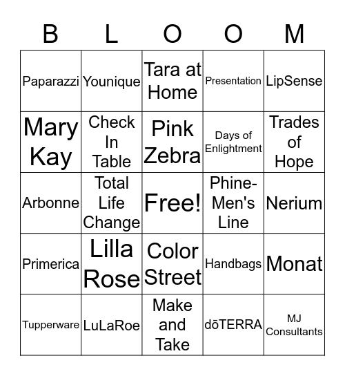 SPRING  Bingo Card