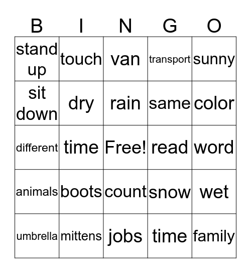 March 29, 2018 Bingo Card