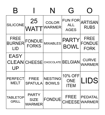 VELATA Bingo Card