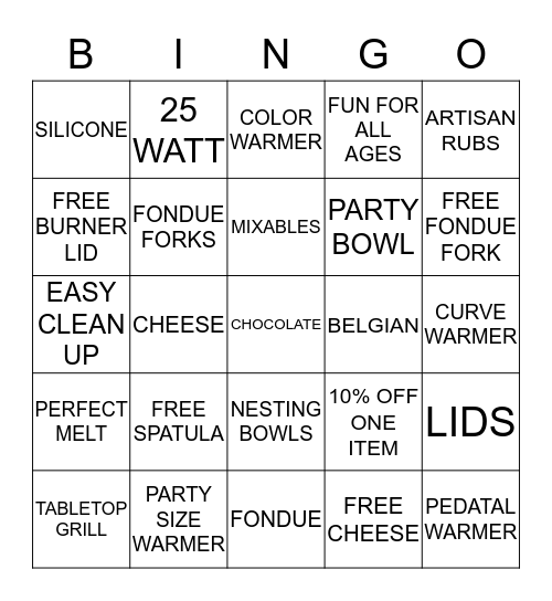 VELATA Bingo Card