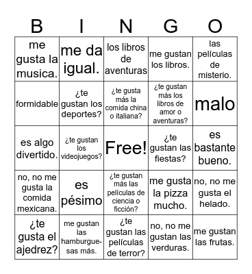 Chapter 2 Part 2 Bingo Card