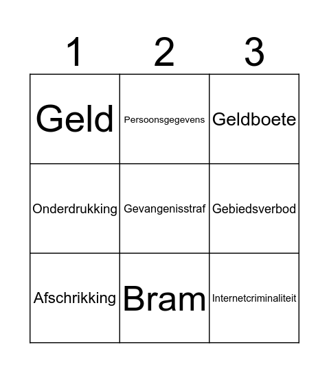 Criminele Bingo Card