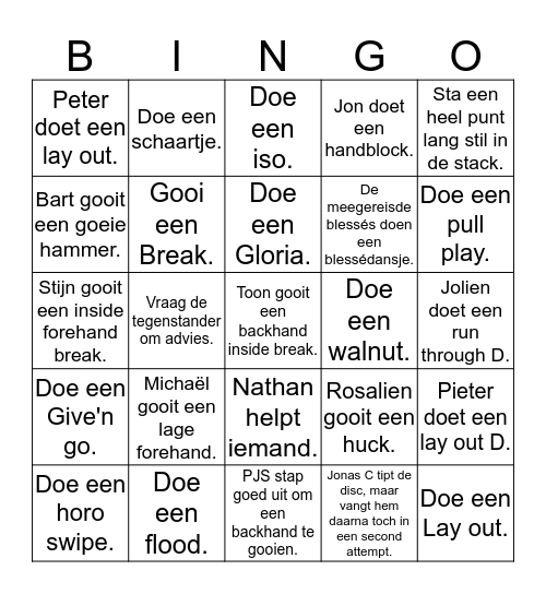 Ranket Bingo Card