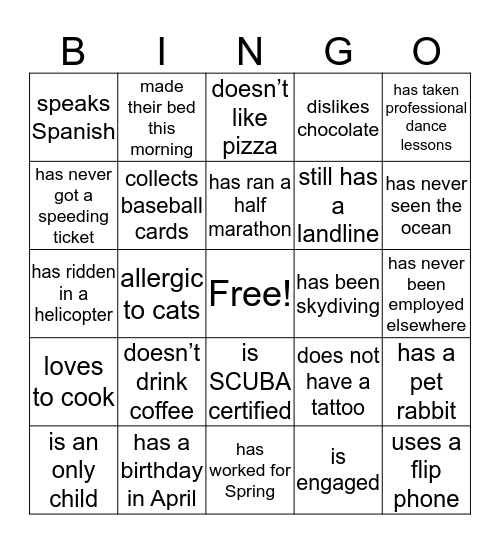 FBS: Here's to 40 Years Bingo Card