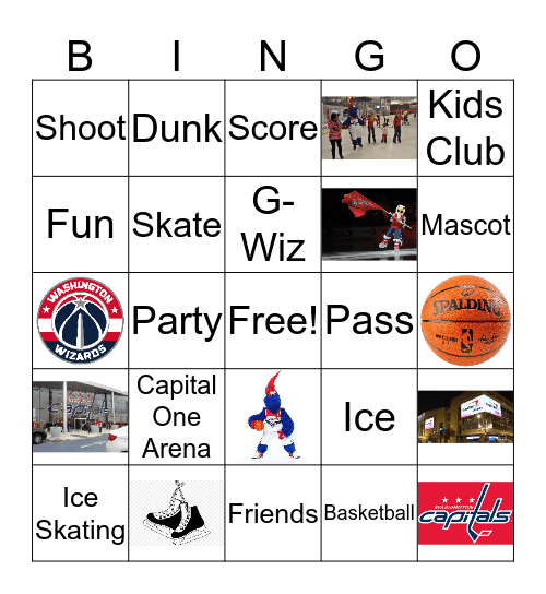 Ice Skating Bingo Card