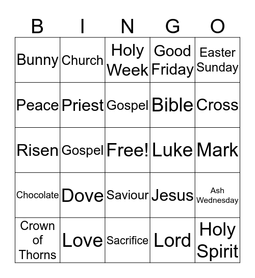 Easter Bingo Card