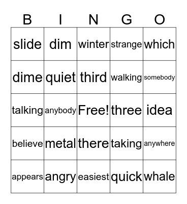 Happy Thursday! Bingo Card
