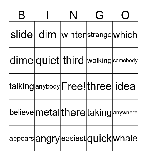 Happy Thursday! Bingo Card