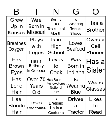 Get To Know You Bingo Card