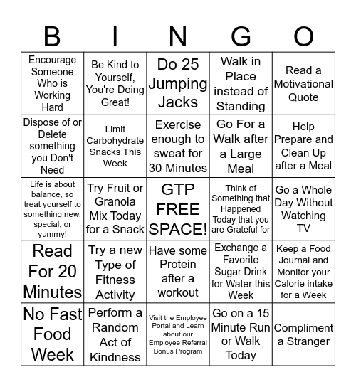 TEAM PAVILIONS - Win By Losing Challenge Bingo Card