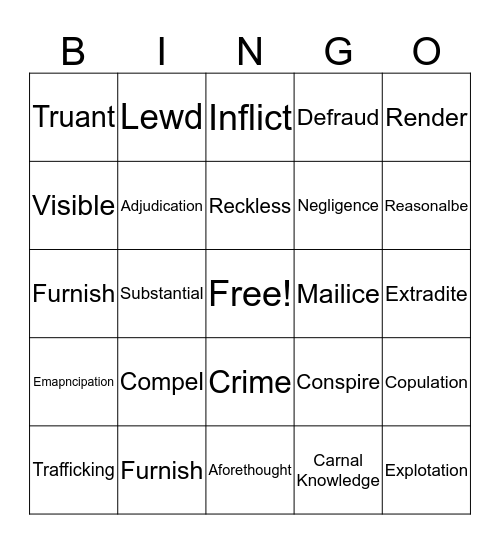 Unit 10 ILPSCS Vocab Bingo Card
