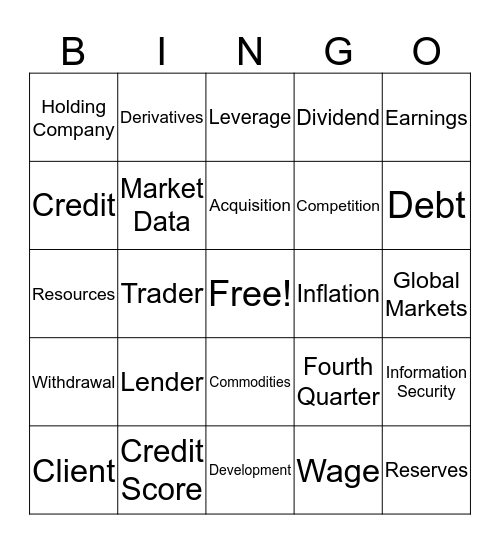 Jefferies Bingo Card