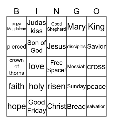Easter Bingo Card