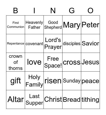Easter Bingo Card