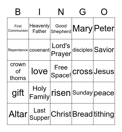 Easter Bingo Card