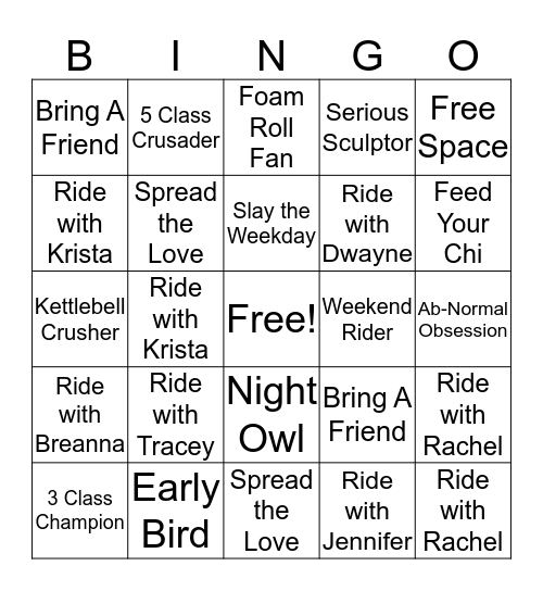 Cycle Chi BINGO Card