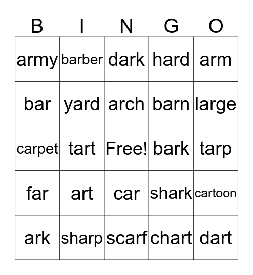 ar Bingo Card