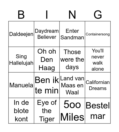 Hertog Jan 31-3-2018 Bingo Card