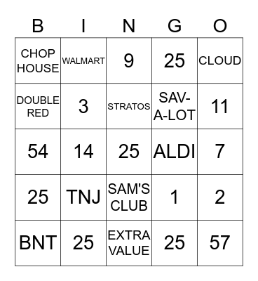 Branding Iron Bingo Card