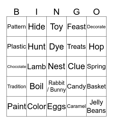 Easter Bingo Card