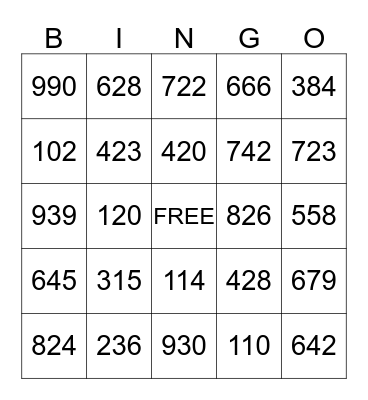 D I V I S I B I L I T Y Bingo Card