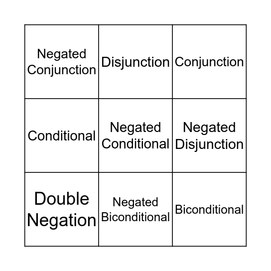 Decomposition Rules Bingo Card