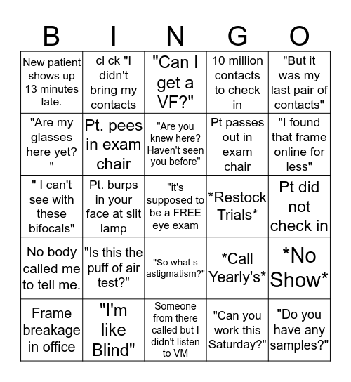 In our Office  Bingo Card