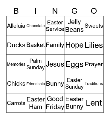 Easter  Bingo Card