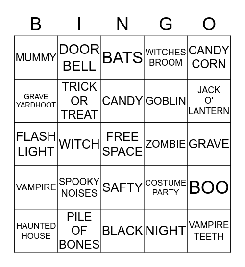 HALLOWEEN FUN!! Bingo Card