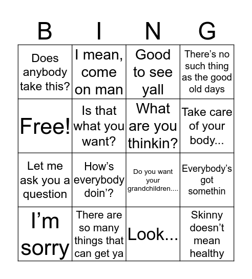 Drug info bingo Card