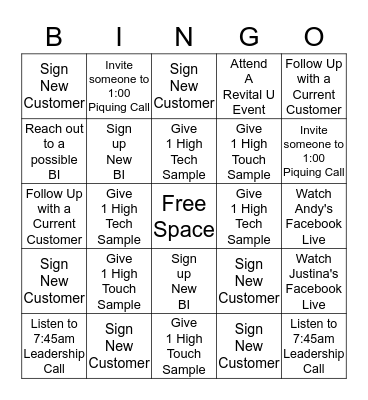Stacy's Team April Bingo Card