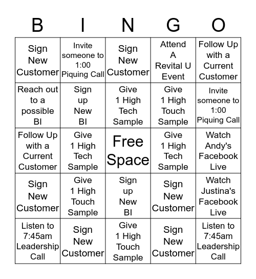 Stacy's Team April Bingo Card