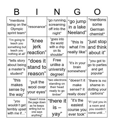 Neeland Bingo Card