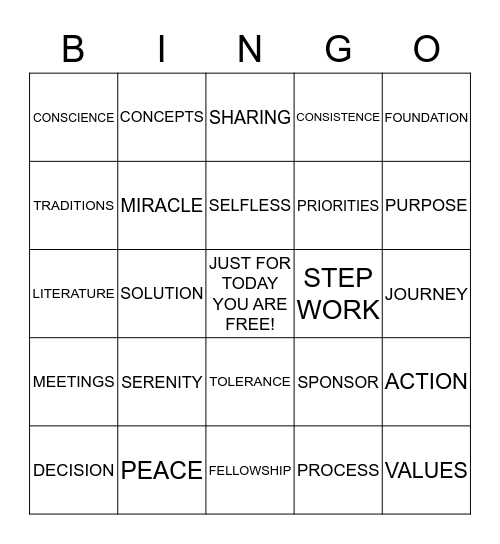 HOW WE DO IT IN RECOVERY! Bingo Card