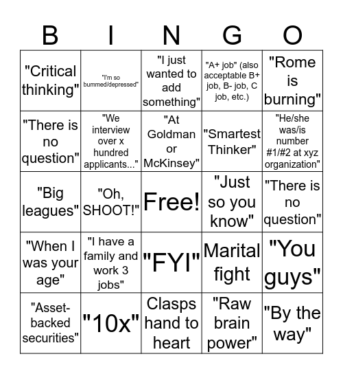 BINGO Card