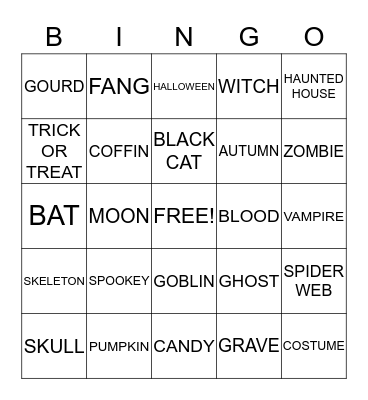 FENCE LAKE HALLOWEEN BINGO Card