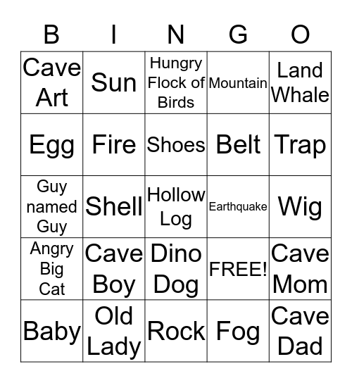 Movie Bingo Card