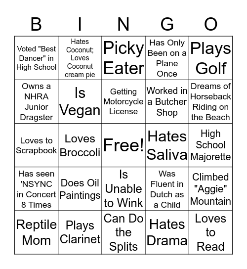 Patient Access Team Bingo Card