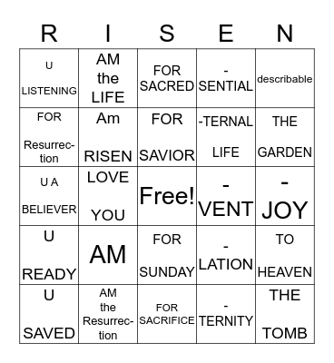 Easter Bingo Card
